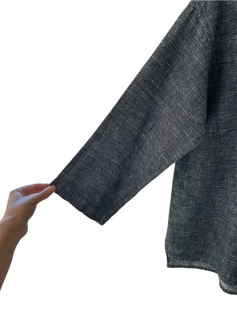 Eileen Fisher Hemp & Organic Cotton Box Top XS indigo oversized boxy lagenlook - Picture 6 of 11